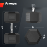 Гантель гексагональная UNIX FIT 45 кг обрезиненная DBHEX45x2
